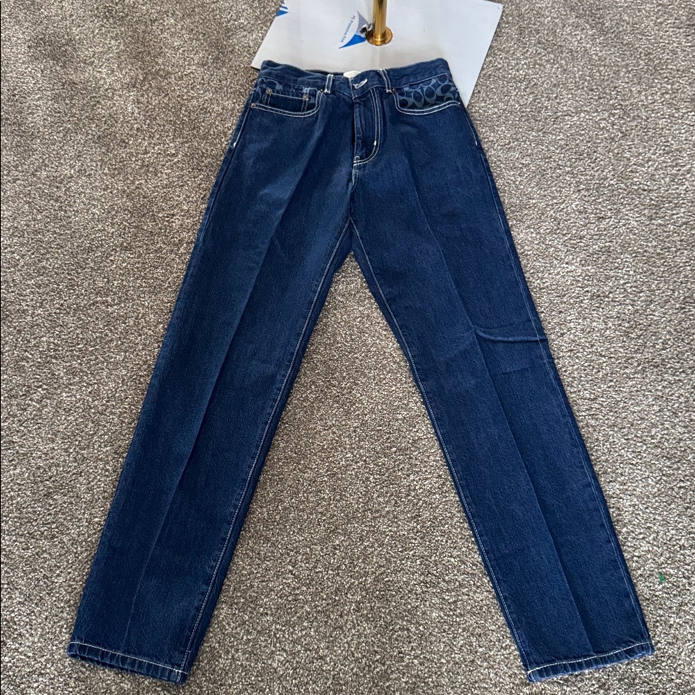 💙😍Coach Dark Blue Straight Leg Jeans 👖 unisex size28 - Picture 14 of 16
